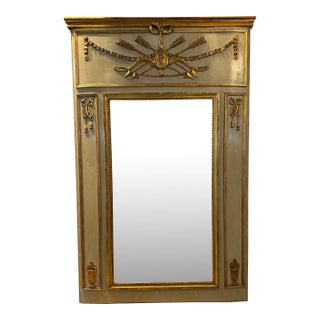 Louis XVI French Neoclassical Trumeau Mirror For Sale