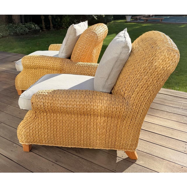 Pair of Original Ralph Lauren Woven Lounge Chairs For Sale - Image 12 of 16