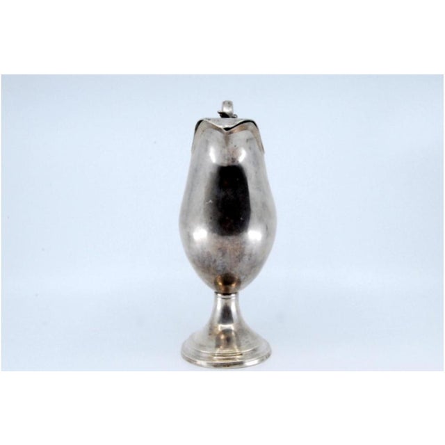 Silver Smooth Silver Milk Jug with Strips For Sale - Image 8 of 11