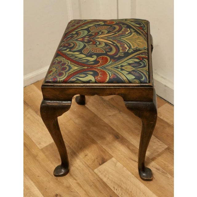 Victorian Art Nouveau Walnut Occasional Stool, 1890s For Sale - Image 6 of 8