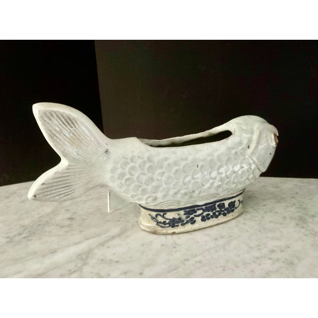 Vintage Chinese Export Stoneware Koi Planter For Sale - Image 4 of 12