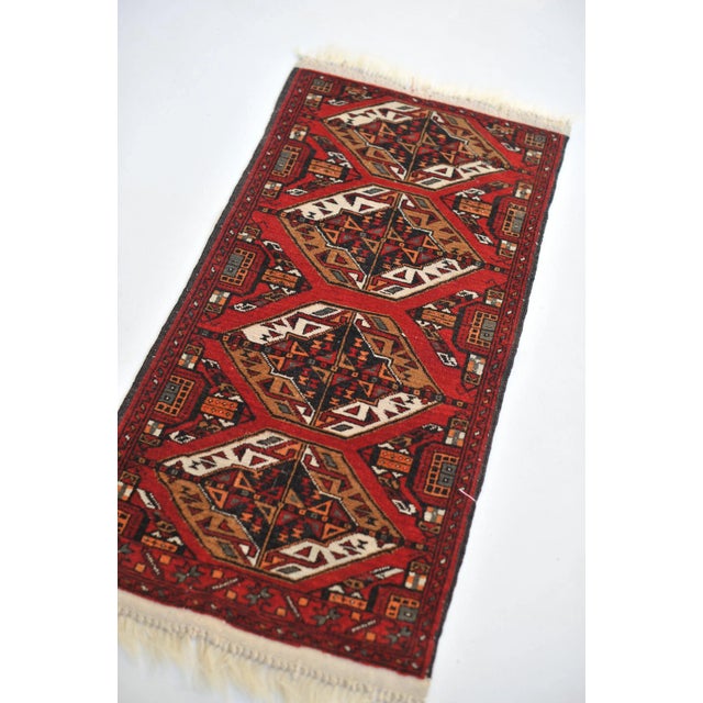 Vintage Red, Black & Camel Rug, 1.8 x 3.10 For Sale In Milwaukee - Image 6 of 11