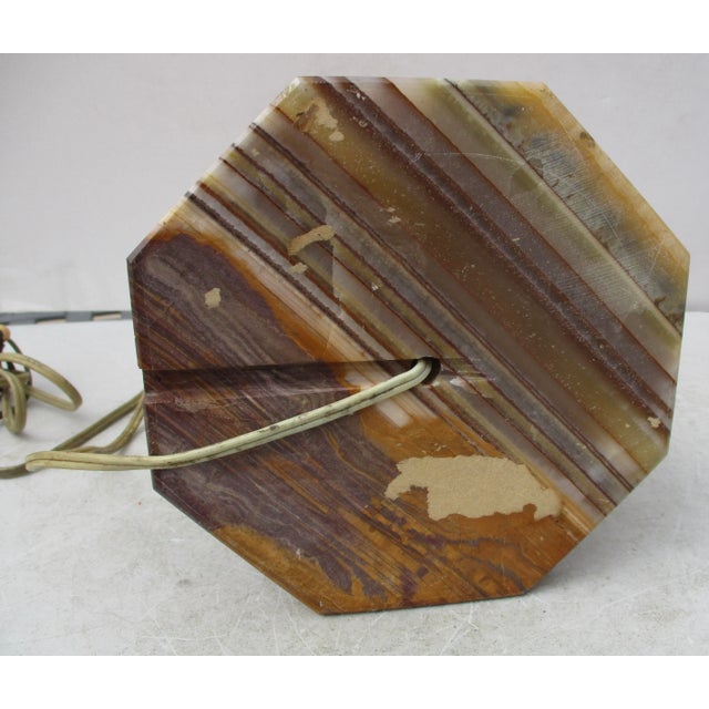 1960s Vintage Art Deco Banded Onyx Lantern For Sale - Image 5 of 9