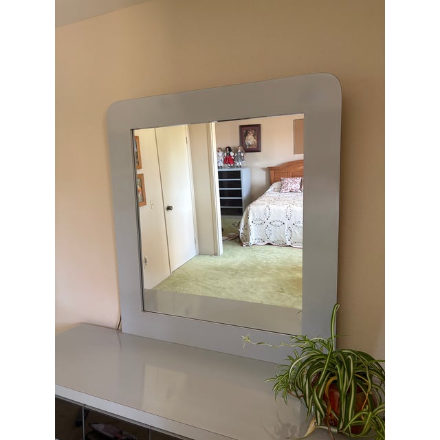 1980s Vintage 1980s Postmodern Dresser & Highboy Bedroom Set W/ Waterfall Corners For Sale - Image 5 of 13