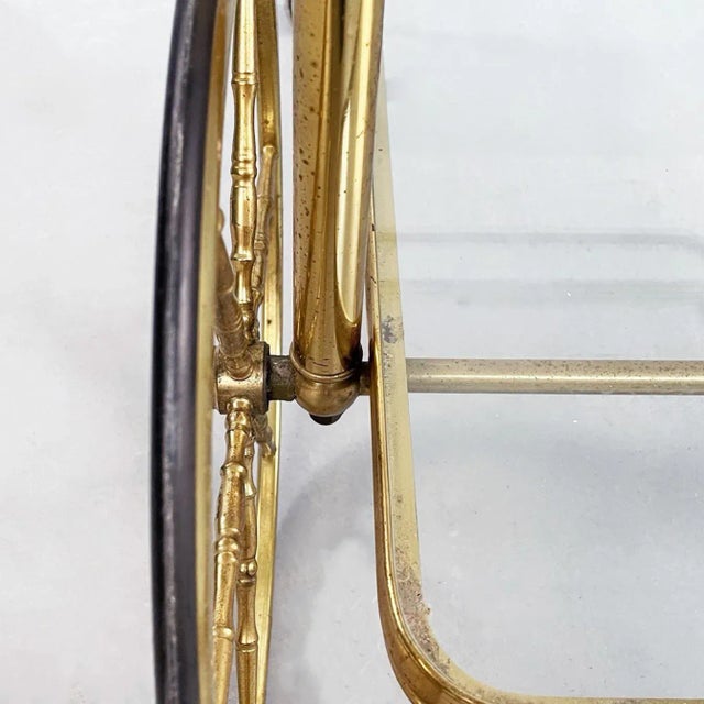 Mid-Century Italian Modern Bar Cart in Brass & Glass, 1950s For Sale - Image 17 of 18