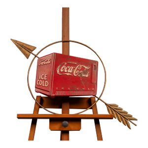 Vintage Figural Coca-Cola Cooler Directional Arrow Sign