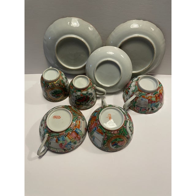 Pink Antique Rose Medallion Porcelain China - Set of 8 Pieces For Sale - Image 8 of 8