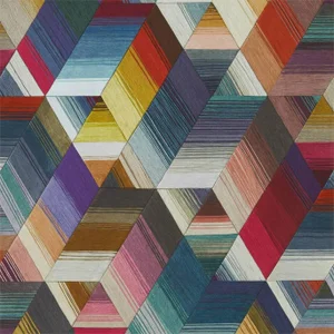 Harlequin Arccos Wallpaper in Cerise/Neptune/Teal - a Sample