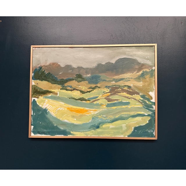 Lars Stocks, Landscape, 1971, Oil Painting on Panel, Framed For Sale - Image 16 of 18