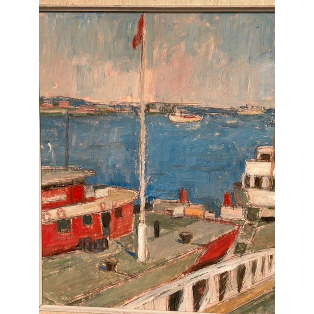 John Hedman, Malmö Harbour, 1960s, Oil Painting on Canvas, Framed For Sale - Image 14 of 15