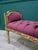 Maroon Mid 20th Century Louis XV Style Bench, Aged Gold Leaf Tufted Maroon Velvet For Sale - Image 8 of 9
