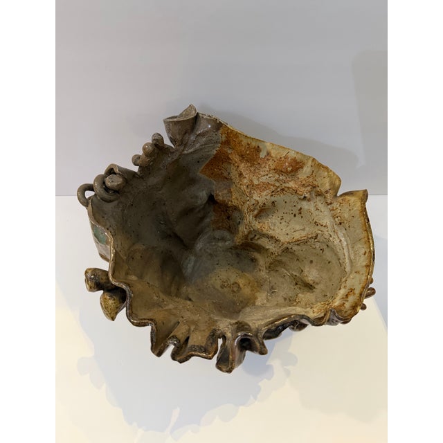 Ceramic Vintage Studio Pottery Sculptural Face Vessel For Sale - Image 7 of 8