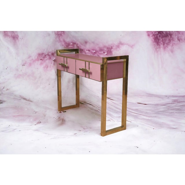 Gold Pink Murano Glass Console Table from Justfurnituress SRL For Sale - Image 8 of 10