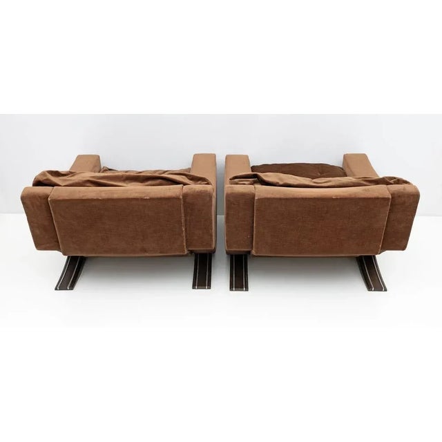 Wood Set of Mid-Century Modern Lounge Chairs attributed to Franz Sartori for Flexform, Italy, 1965 For Sale - Image 7 of 8