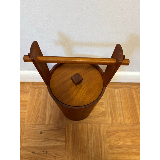 ANRI 1960s Italian Modern Teak Ice Bucket by Anri Form, Genuine Buruma Teak, Italy For Sale - Image 4 of 10