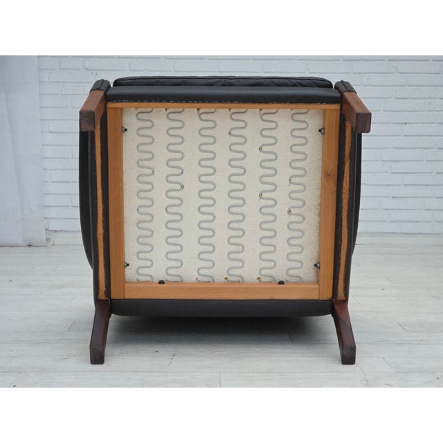 Vintage Danish Chair in Leather and Teak by Aage Christensen for Erhardsen & Andersen, 1970s For Sale - Image 17 of 18
