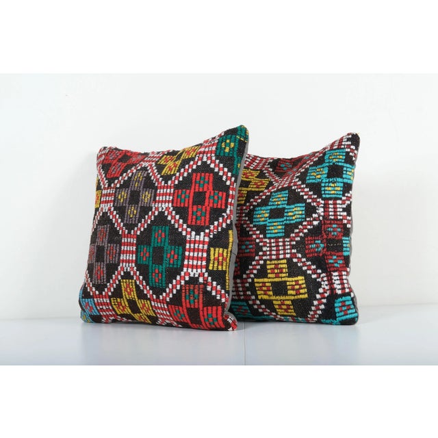 Handmade Turkish Rug Pillow Covers • Vintage Rug Decor Elevate your home decor with these exquisite 16" x 16" pillow...