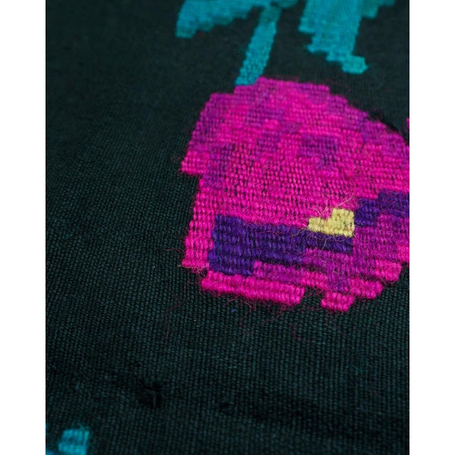 Beige Vintage Romanian Floral Wool Flatweave Scoarță Rug with Rose Bouquet Pattern, 1960s For Sale - Image 8 of 14