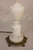 Antique White Victorian Hurricane Urchin Glass Ball Dome Shade Brass Marble Table Lamp 1920's For Sale - Image 8 of 12