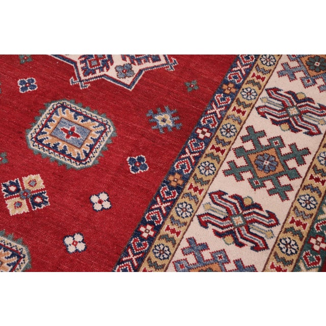 Bohemian Kazak Red/Ivory Wool Rug - 8'0''x9'10'' For Sale In New York - Image 6 of 10