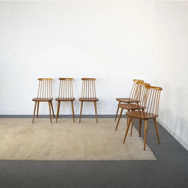 Tan Dining Chairs in the style of Folke Pålsson, 1960s, Set of 6 For Sale - Image 8 of 13