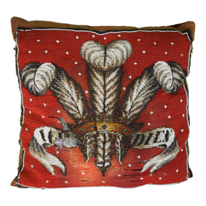 A Victorian Beadwork and Grosspoint Pillow, English, Circa 1860 Provenance: The Susie Hilfiger Collection