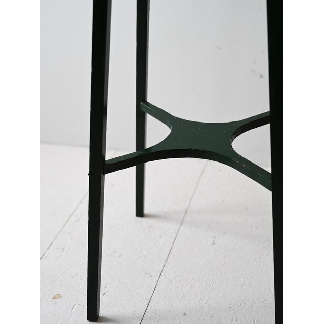 Vintage Swedish Pedestal in Green Painted Wood, 1960s For Sale - Image 4 of 6
