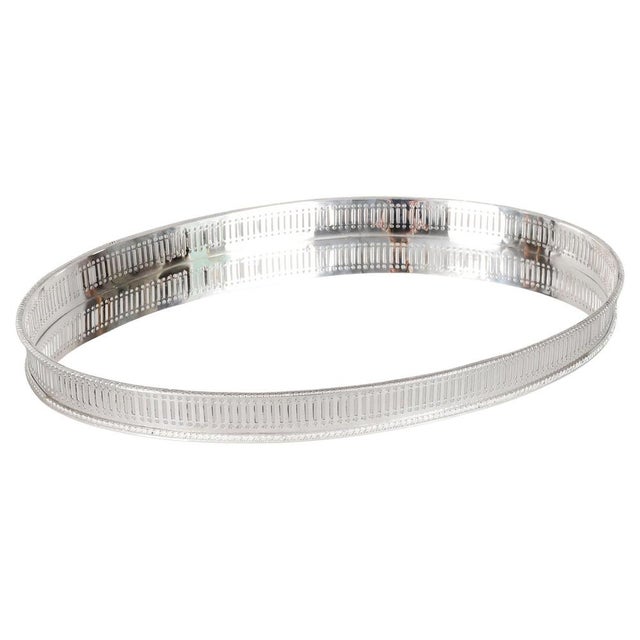 Antique 20th Century Victorian Oval Silver Plated Gallery Tray, 1920s For Sale - Image 12 of 12