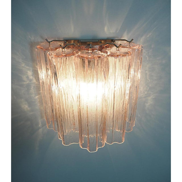 1990s Pink Tronchi Sconces in Murano, 1990, Set of 4 For Sale - Image 5 of 15
