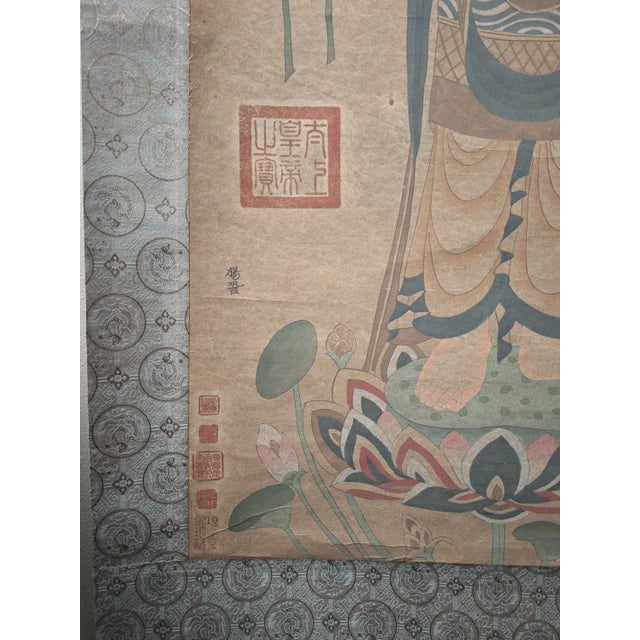 Chinese Chinese Standing Kuanyin Scroll For Sale - Image 3 of 10