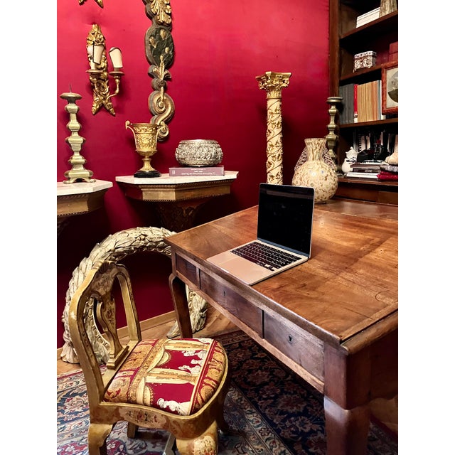 Antique French Writing Desk in Oak with Cabriole Legs, 1800s For Sale - Image 14 of 15