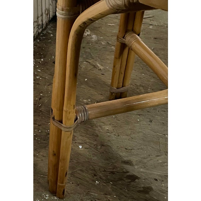 Mid 20th Century Bamboo/Rattan Small Round Side Child's Occasional Table Wood Top For Sale - Image 9 of 11