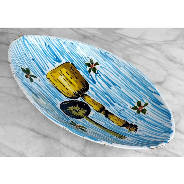 Mid 20th Century Mid-Century Italian Cooking Ladle Spoon Rest Oval Kitchen Bowl For Sale - Image 5 of 9