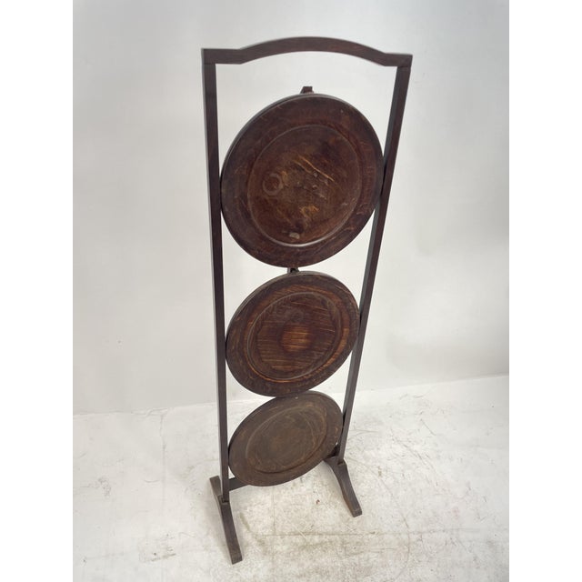 Vintage Foldable Wooden Flower Stand, 1930s For Sale - Image 3 of 14