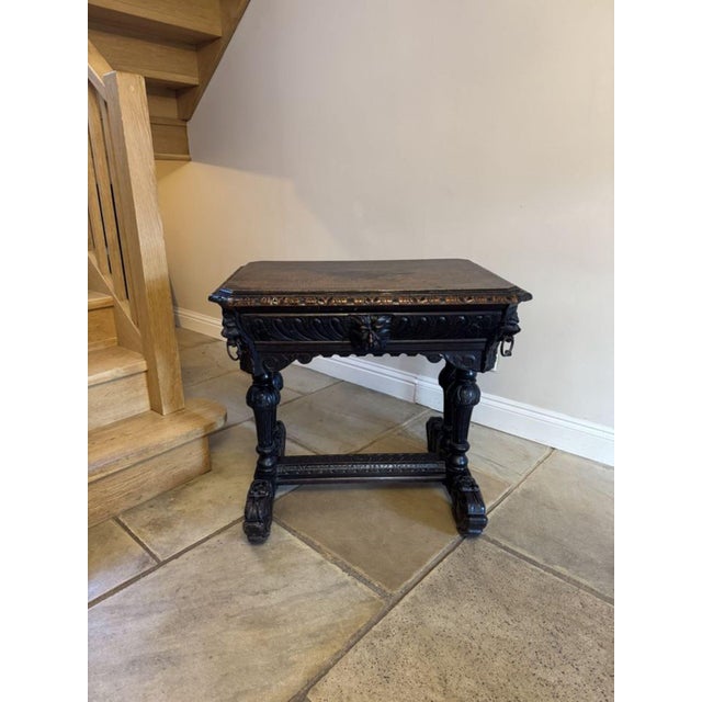 Antique Victorian Carved Oak Freestanding Centre Table, 1860 For Sale - Image 6 of 9