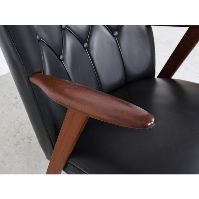 Danish Chairs in Teak and Faux Leather from Erhardsen & Andersen, 1960s, Set of 2 For Sale - Image 10 of 17