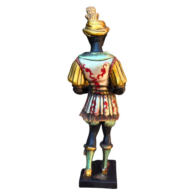 Large Italian Moro Veneziano Blackamoor Figure with Shell Bowl, 1960 For Sale - Image 4 of 9
