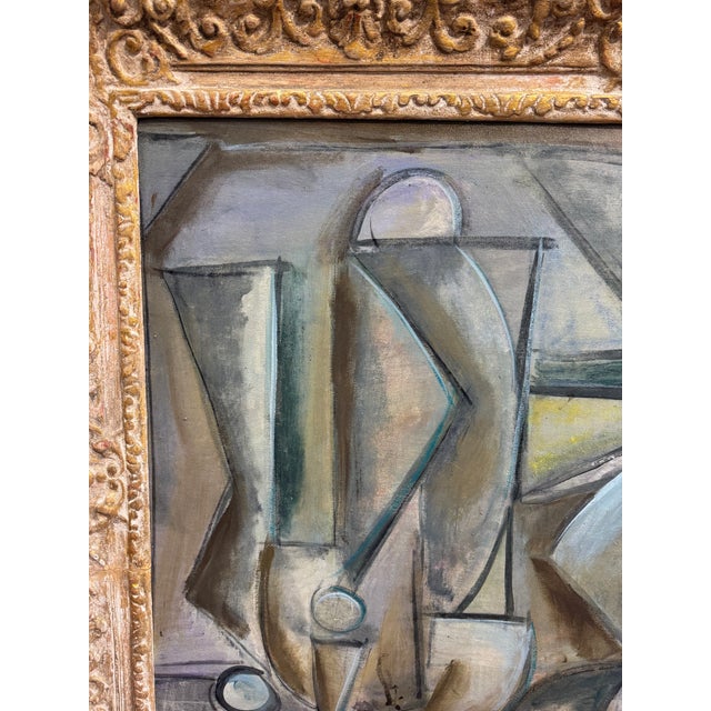 1960s 1960s Lucia Lopez Figurative Cubist Painting For Sale - Image 5 of 7