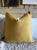 Textile French Royal Velvet and Linen Accent Pillow With Down Insert Ocre For Sale - Image 7 of 7