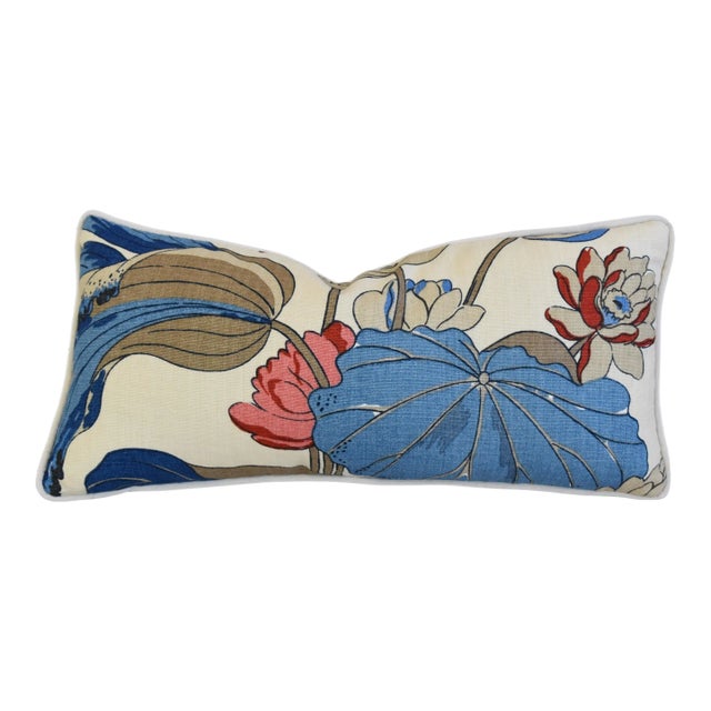 G P & J Baker Nympheus Floral Botanical Feather/Down Pillow 22" X 10" For Sale