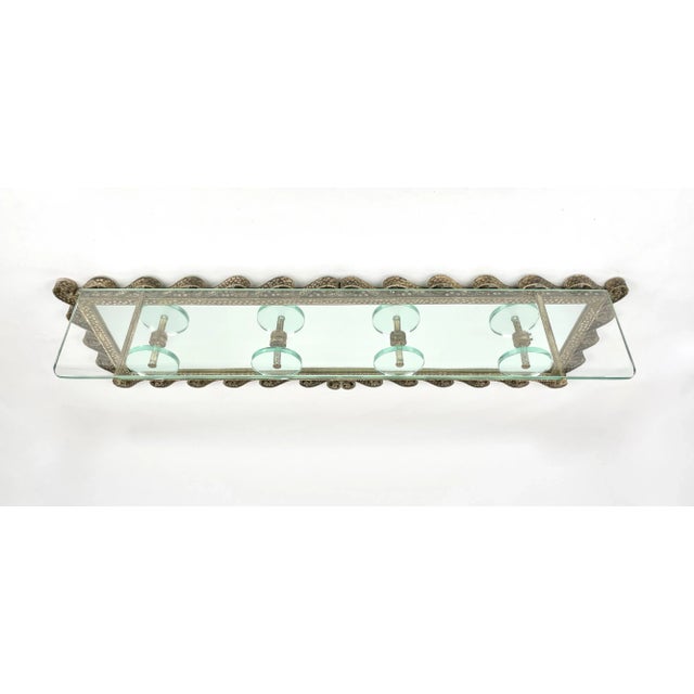 Iron Mirror Glass Coat Rack Stand by Pier Luigi Colli for Cristal Art, Italy, 1950s For Sale - Image 4 of 13
