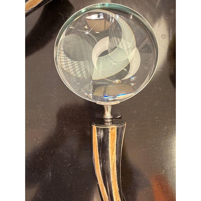 Tan Horn and Bone Handheld Magnifying Glass For Sale - Image 8 of 8