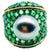 Bochic "Orient" Vintage Emerald & Tahiti Pearl Ring Set In 18K Gold & Silver, Size 7 For Sale - Image 15 of 18