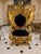 Rococo 1960s Royal Throne Black Velvet Chair For Sale - Image 3 of 3
