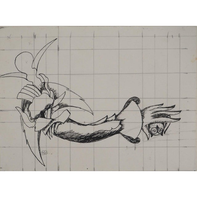 Jean-Claude Silbermann, Sly Signs, The Arm in Flower, Original Ink Drawing For Sale - Image 6 of 6