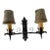 Circa 1920’s Forged Iron Double Sconce With Velvet Leopard Shades For Sale