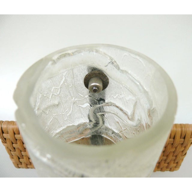 Wall Lights in Ice Glass, Rattan & Brass from Doria Leuchten, 1960s, Set of 2 For Sale - Image 16 of 18