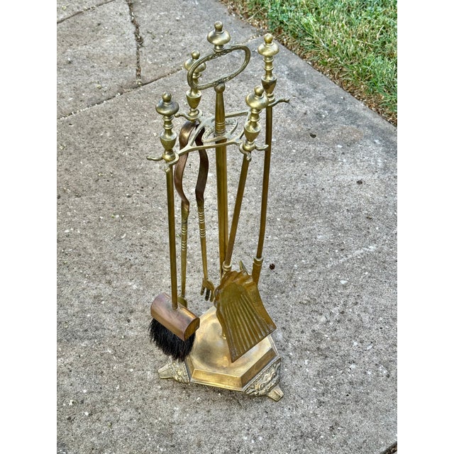 Gothic Gothic Victorian 19th Century Fireplace Tools, Complete Set of 5 For Sale - Image 3 of 13