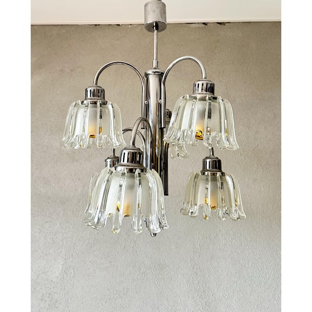 Glass Vintage Pendant Lamp from Doria Leuchten, 1970s For Sale - Image 7 of 15