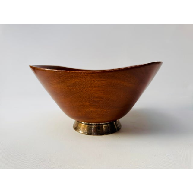 Vintage Gorham Wood Bowl With Sterling Silver Base, Model 1118 For Sale - Image 6 of 12